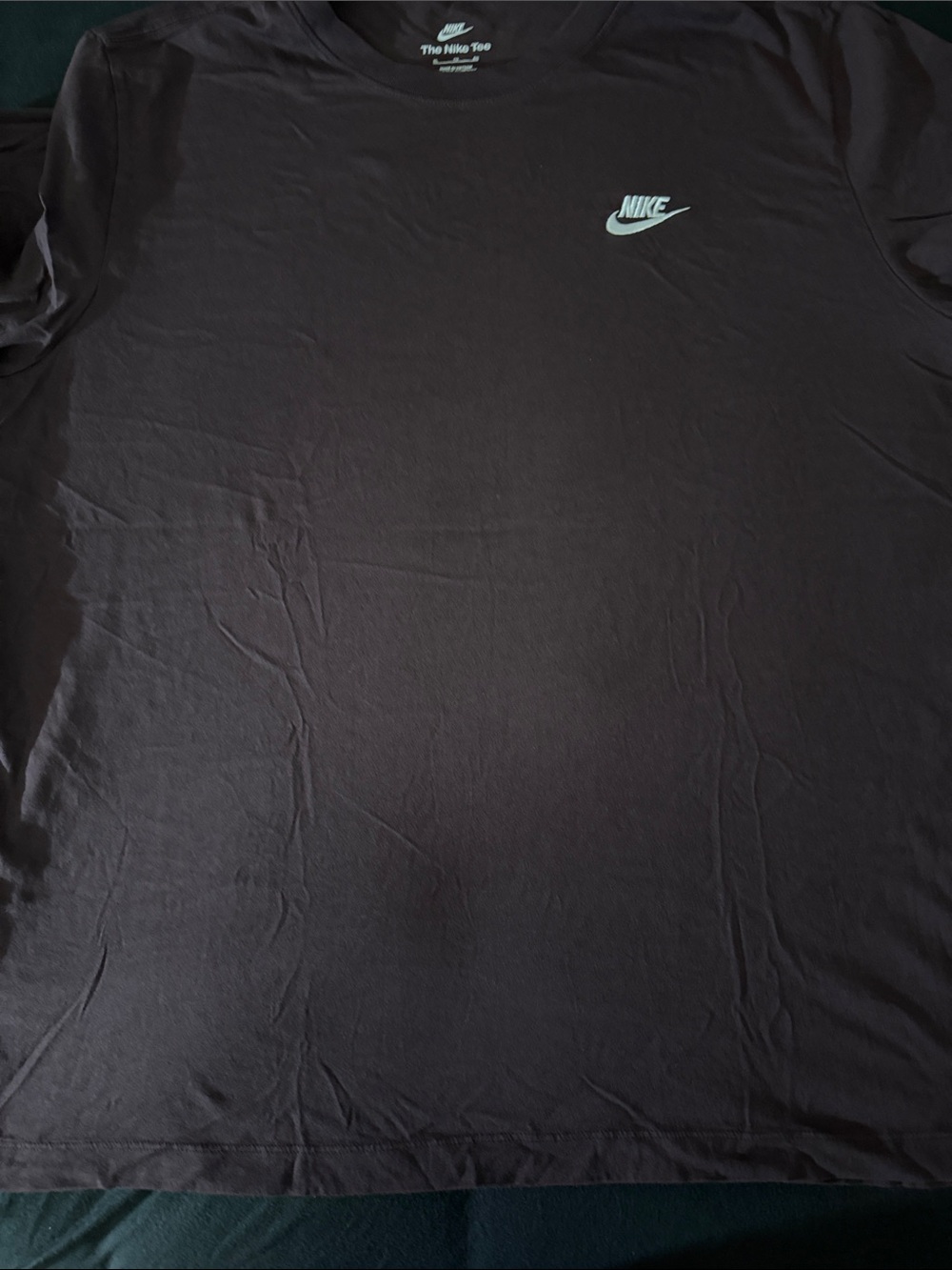 Nike dark brown Short-Sleeve Tee with Small White Swoosh